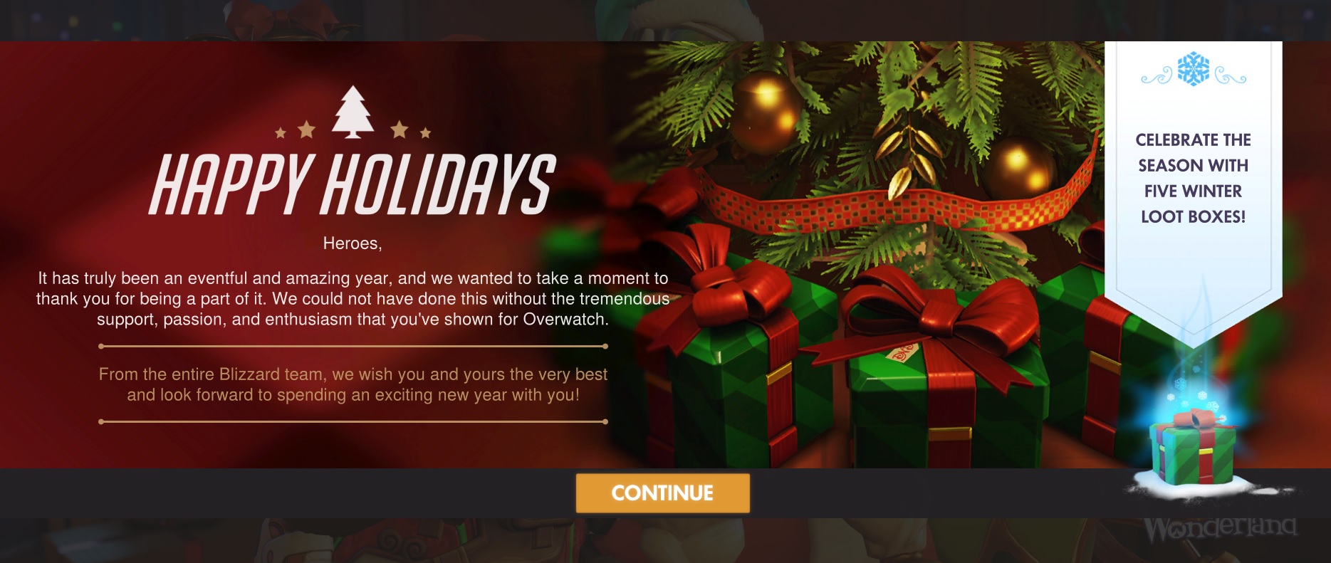 You have a week to claim five free Overwatch winter loot boxes