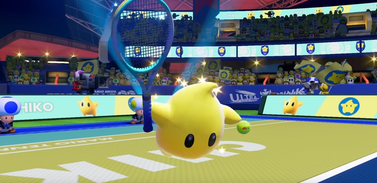 Rosalina's quest for world domination continues as her buddy Luma enters Mario Tennis Aces