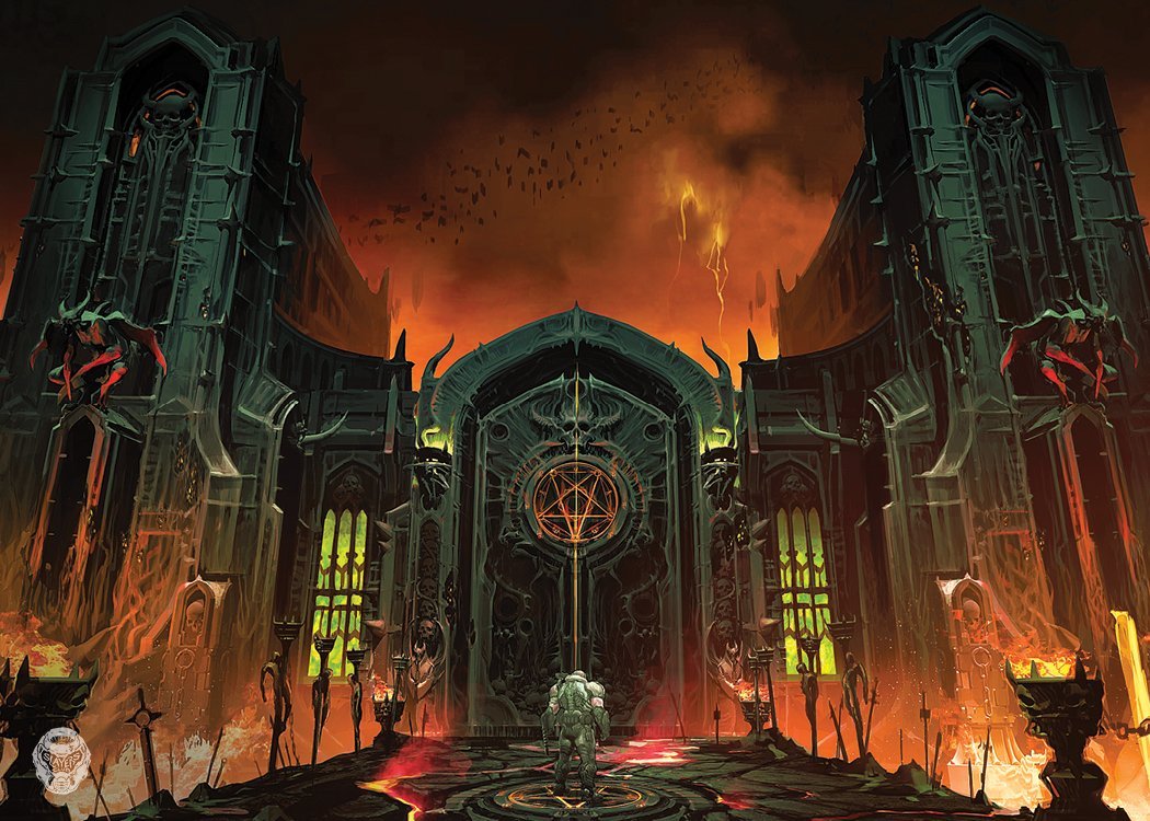 This Doom Eternal Gates of Hell concept art looks like an 80s metal album cover