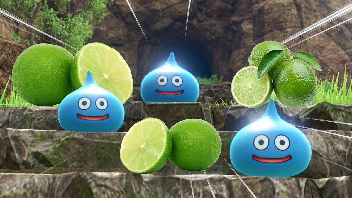 Dragon Quest slimes are edible and they taste like lime