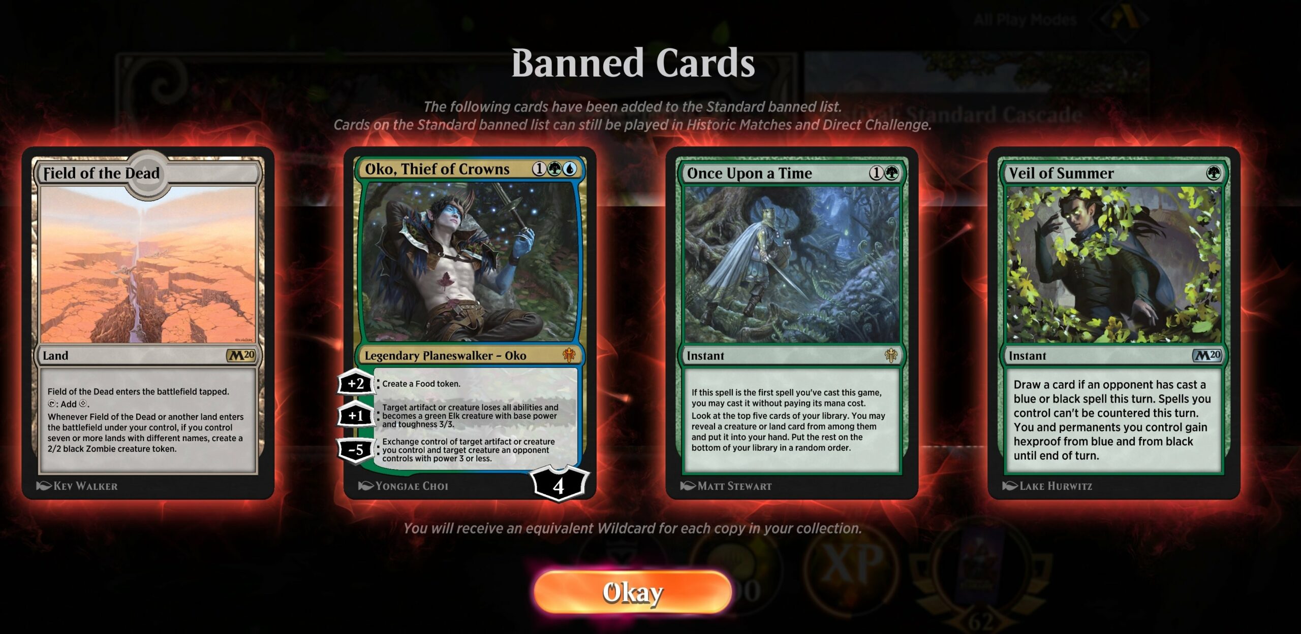 Oko has been banned from Magic: The Gathering standard play, which includes Arena