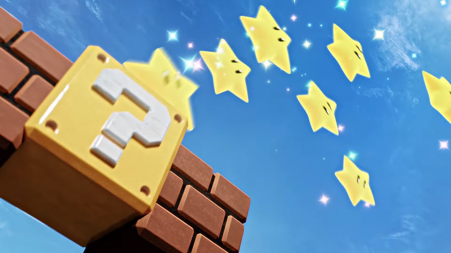 Here's a man jumping and hitting one of Super Nintendo World's Mario coin blocks