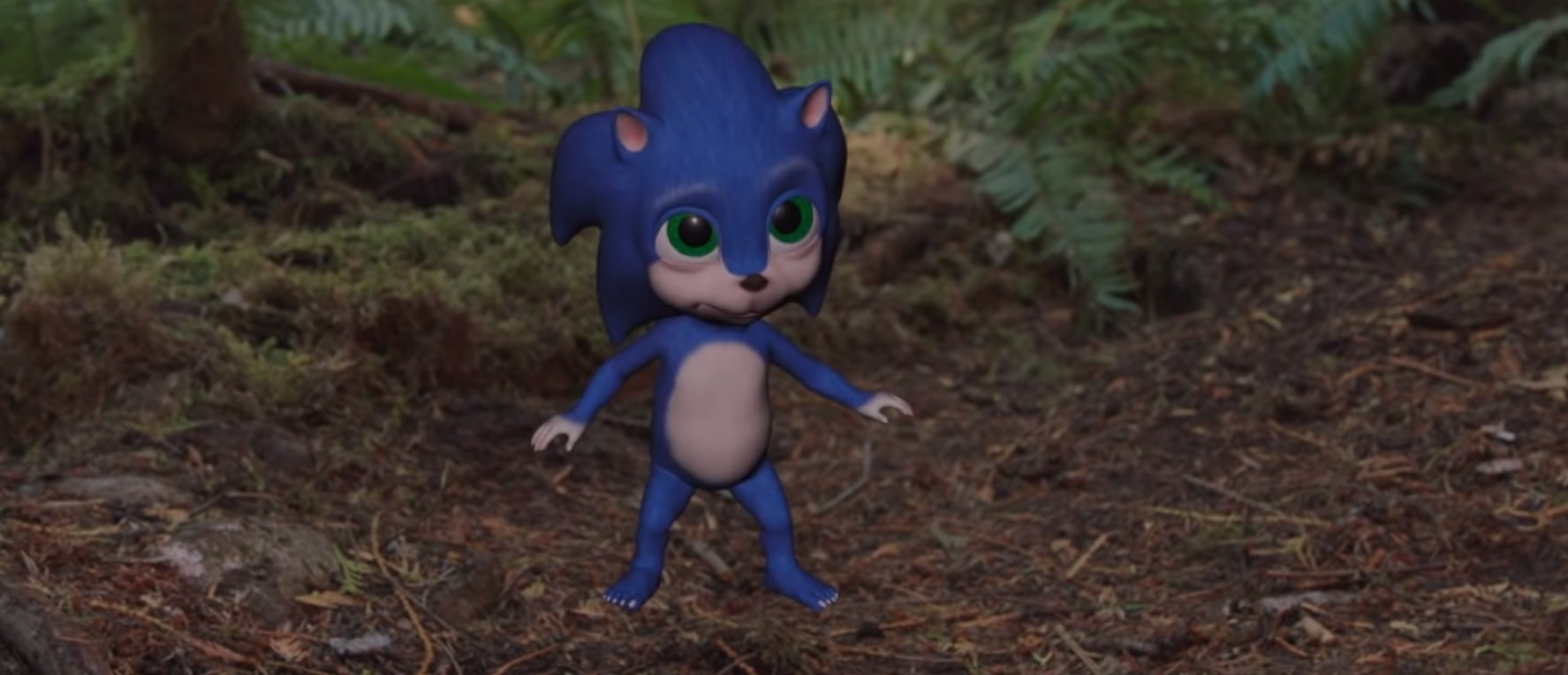 The original baby Sonic movie design is like '90s nightmare fuel