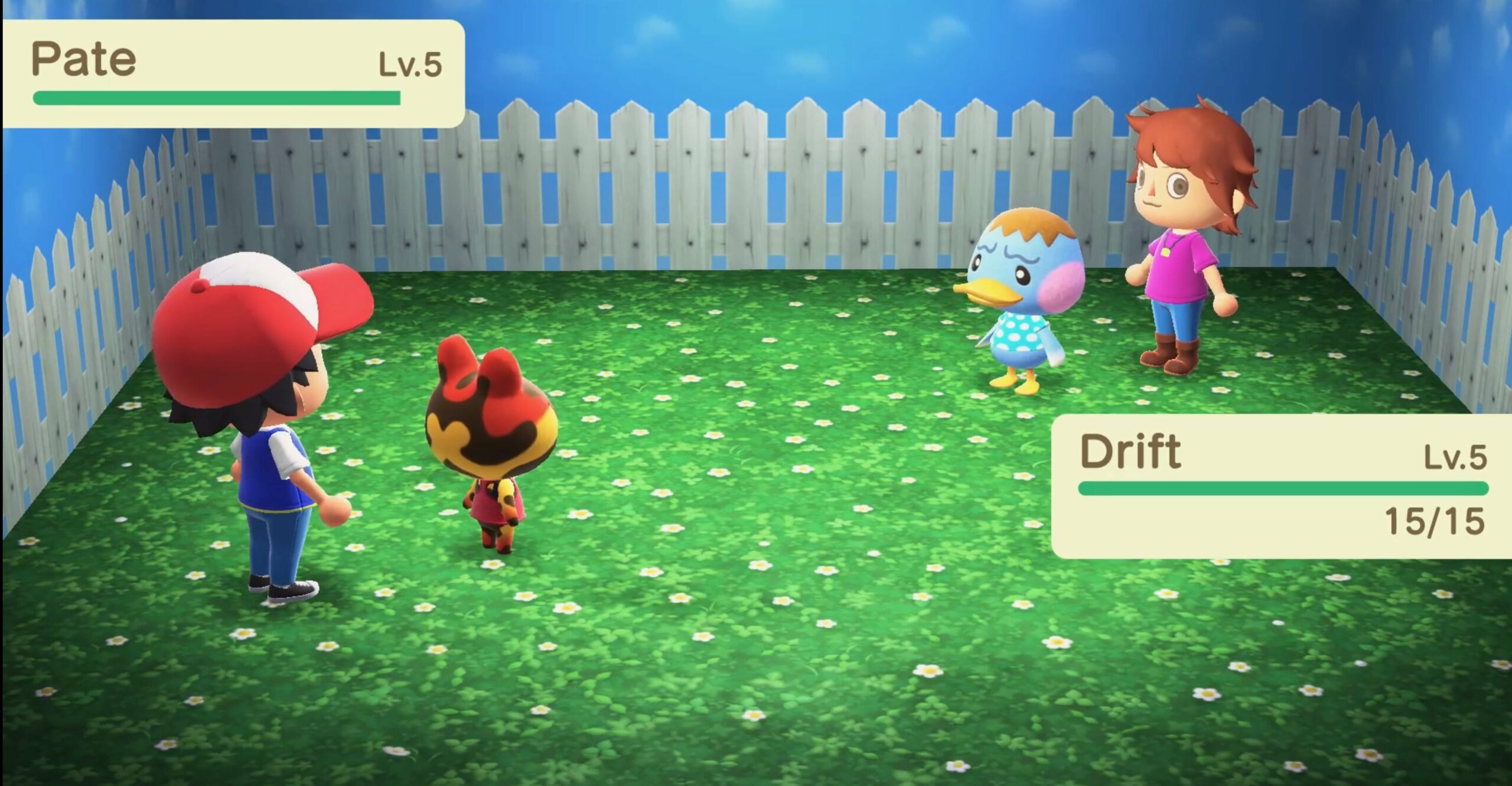 Someone recreated a Pokemon battle in Animal Crossing: New Horizons