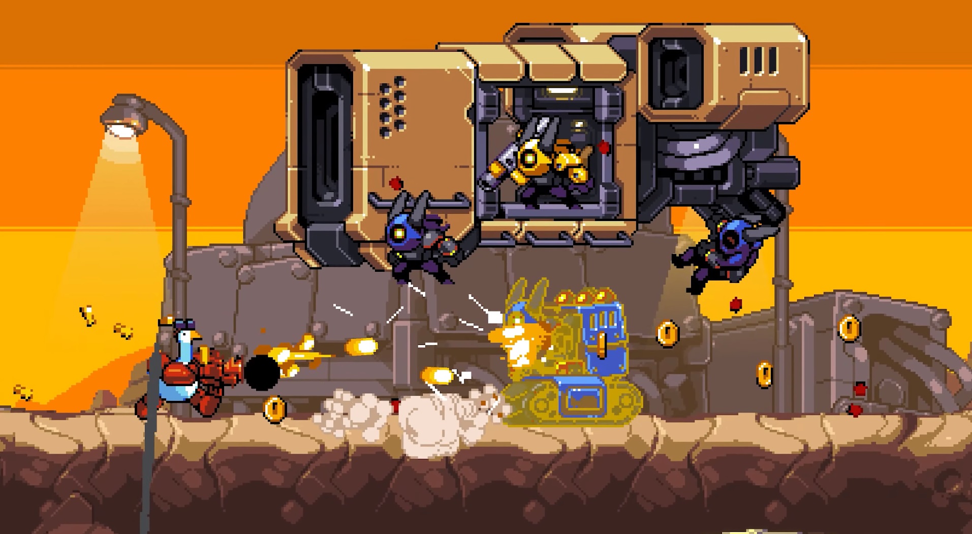 Mighty Goose looks like Metal Slug with a robotic muscular goose