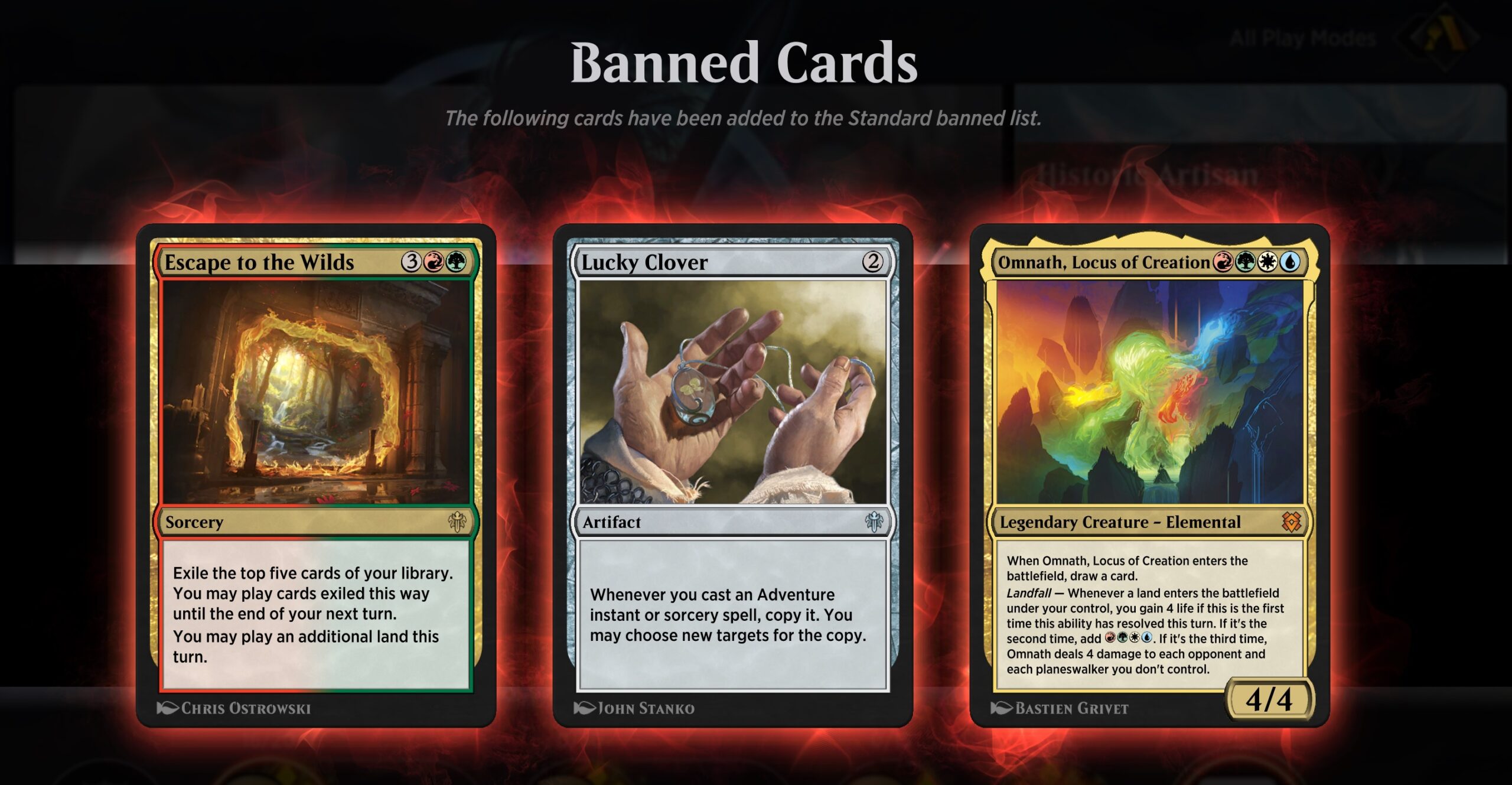 Magic: Arena drops the ban hammer, removes three major cards from standard