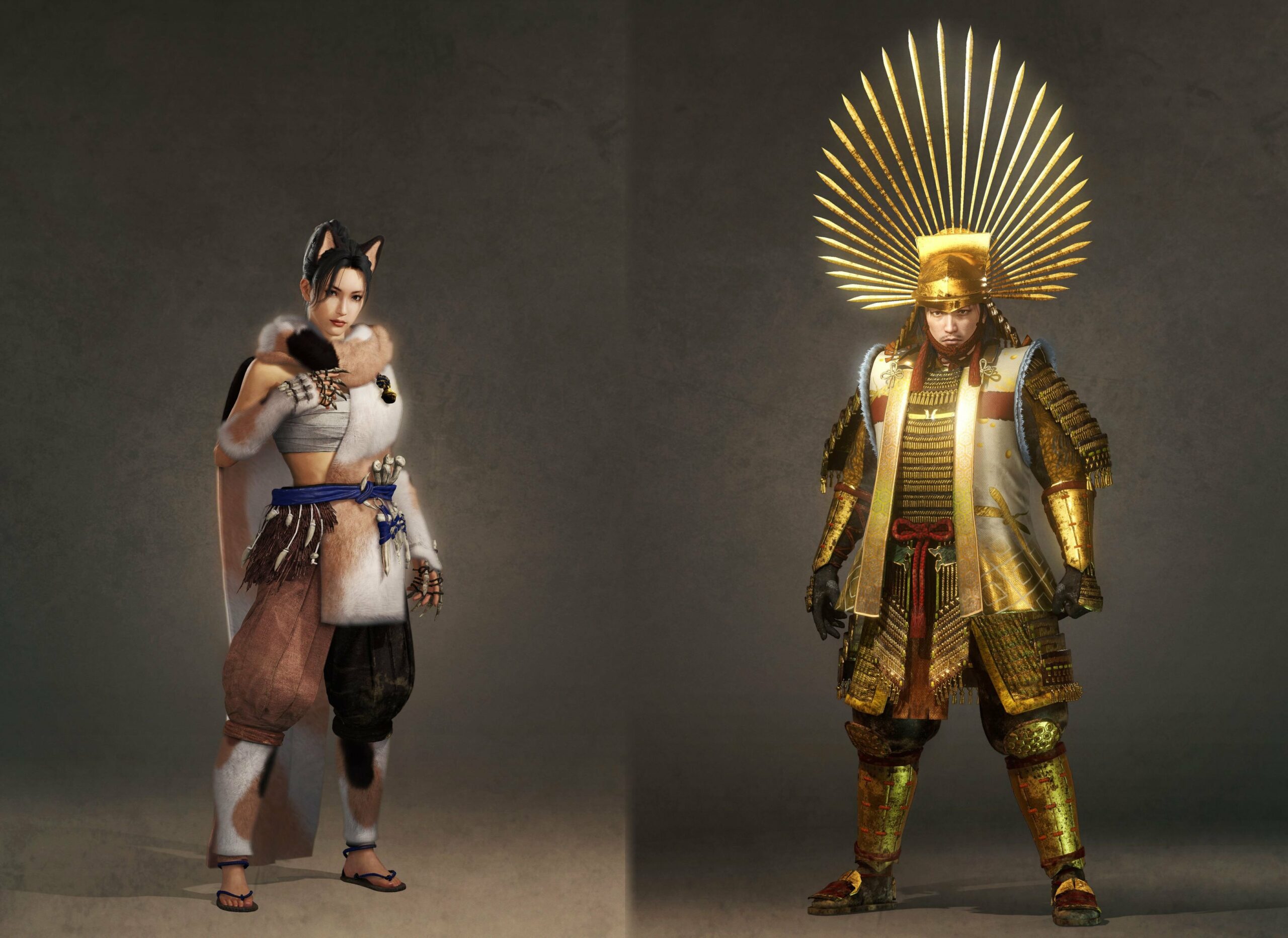Nioh 2 is giving out armor that lets you dress up as a catgirl or a golden god