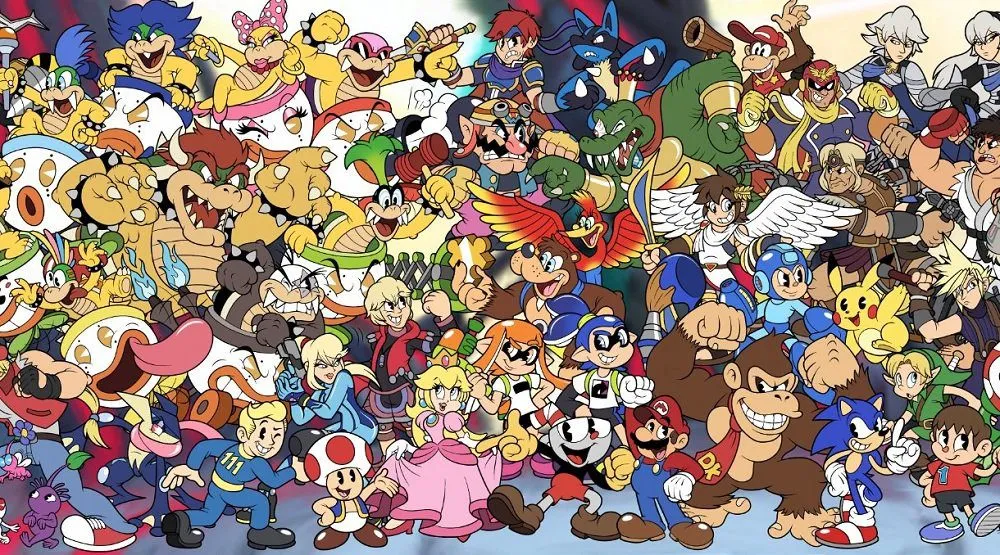 Stunning art shows the Super Smash Bros. Ultimate roster recreated in classic 'Cuphead' style