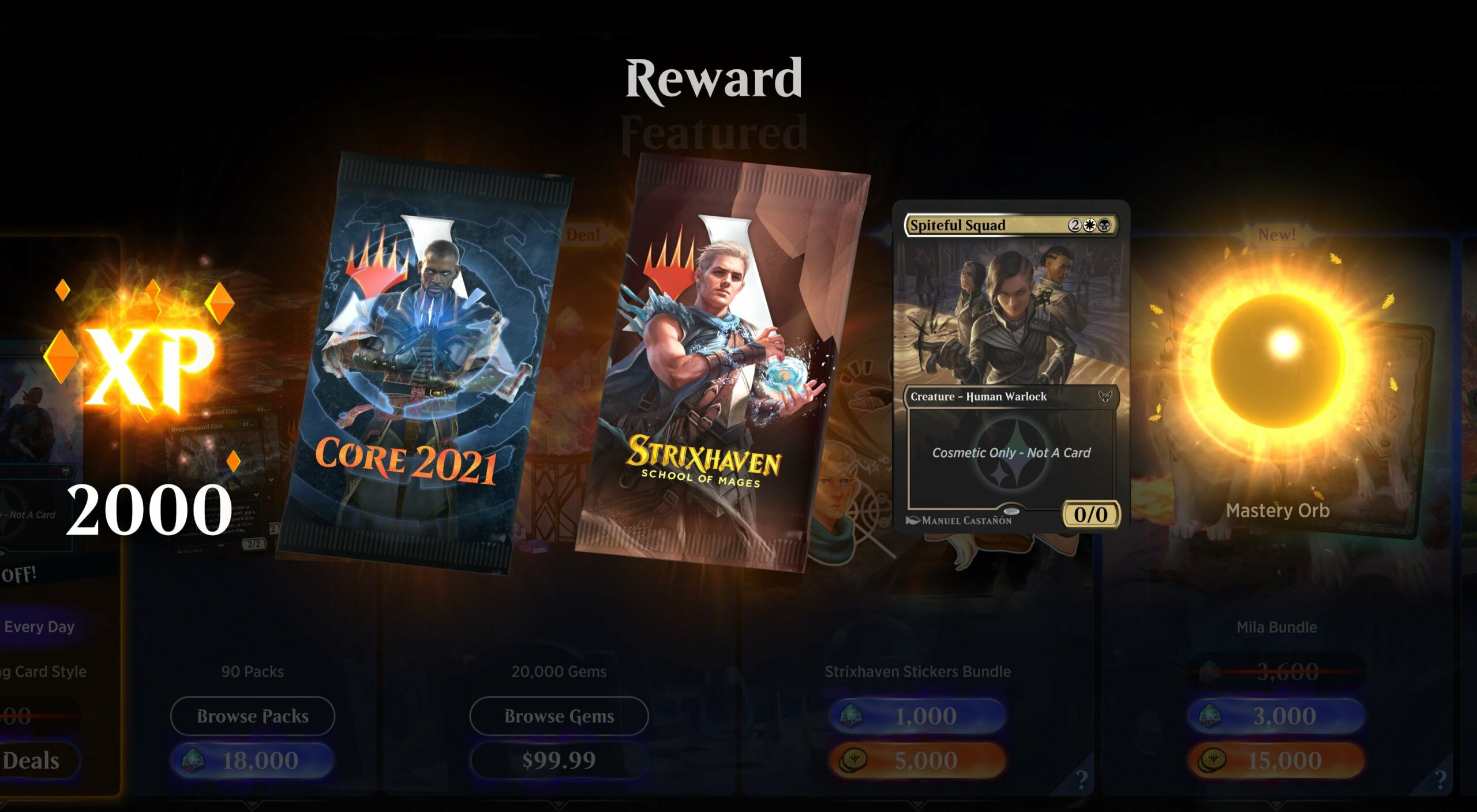 Magic: Arena has a code for free levels as an apology for recent bugs