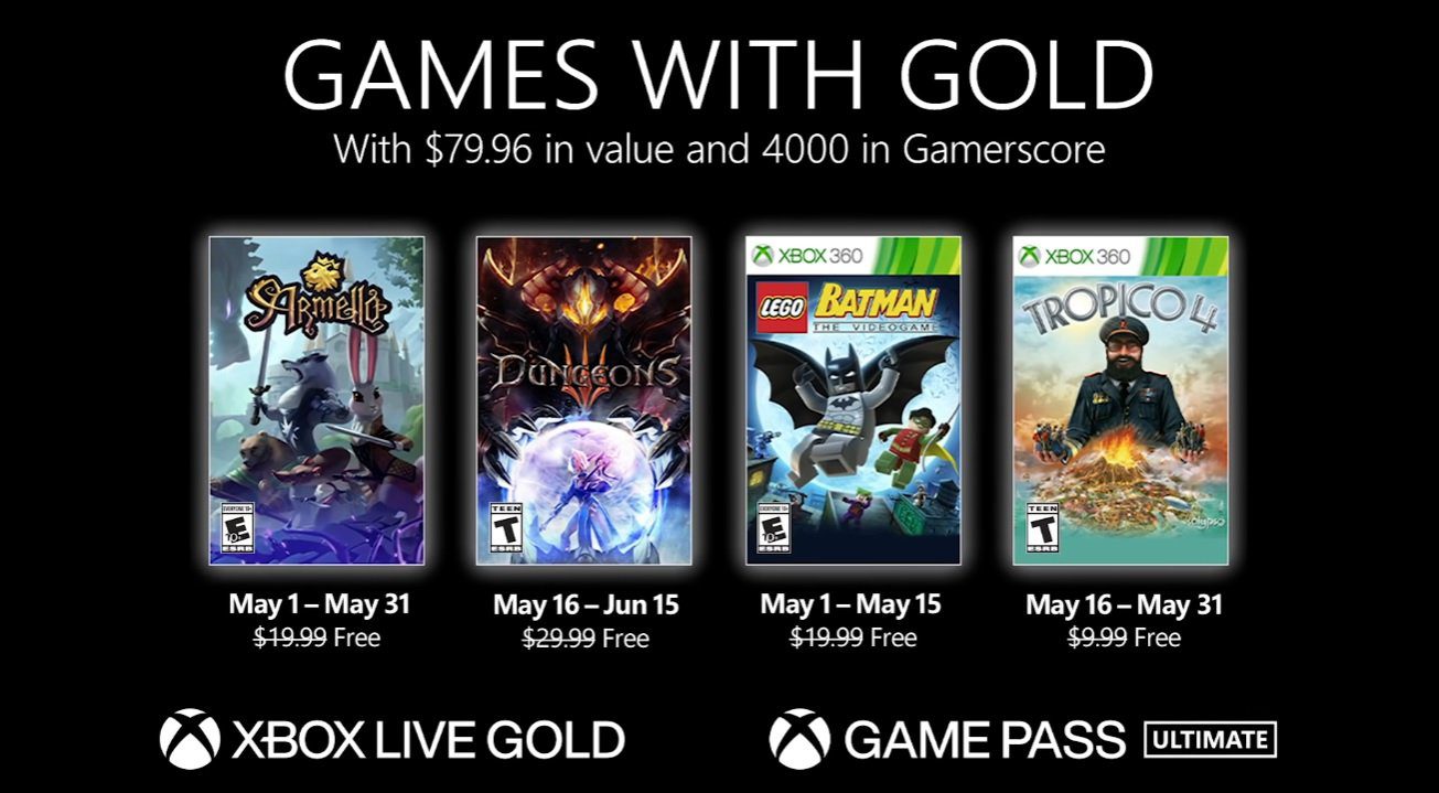 May's Xbox Games with Gold line up is meh again and hey, another LEGO game