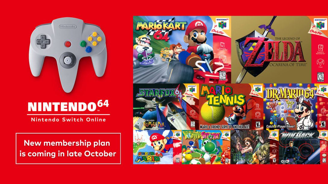 Nintendo Switch Online adds N64 and Sega Genesis games in late October with an Expansion Pack plan, and wireless controllers are incoming