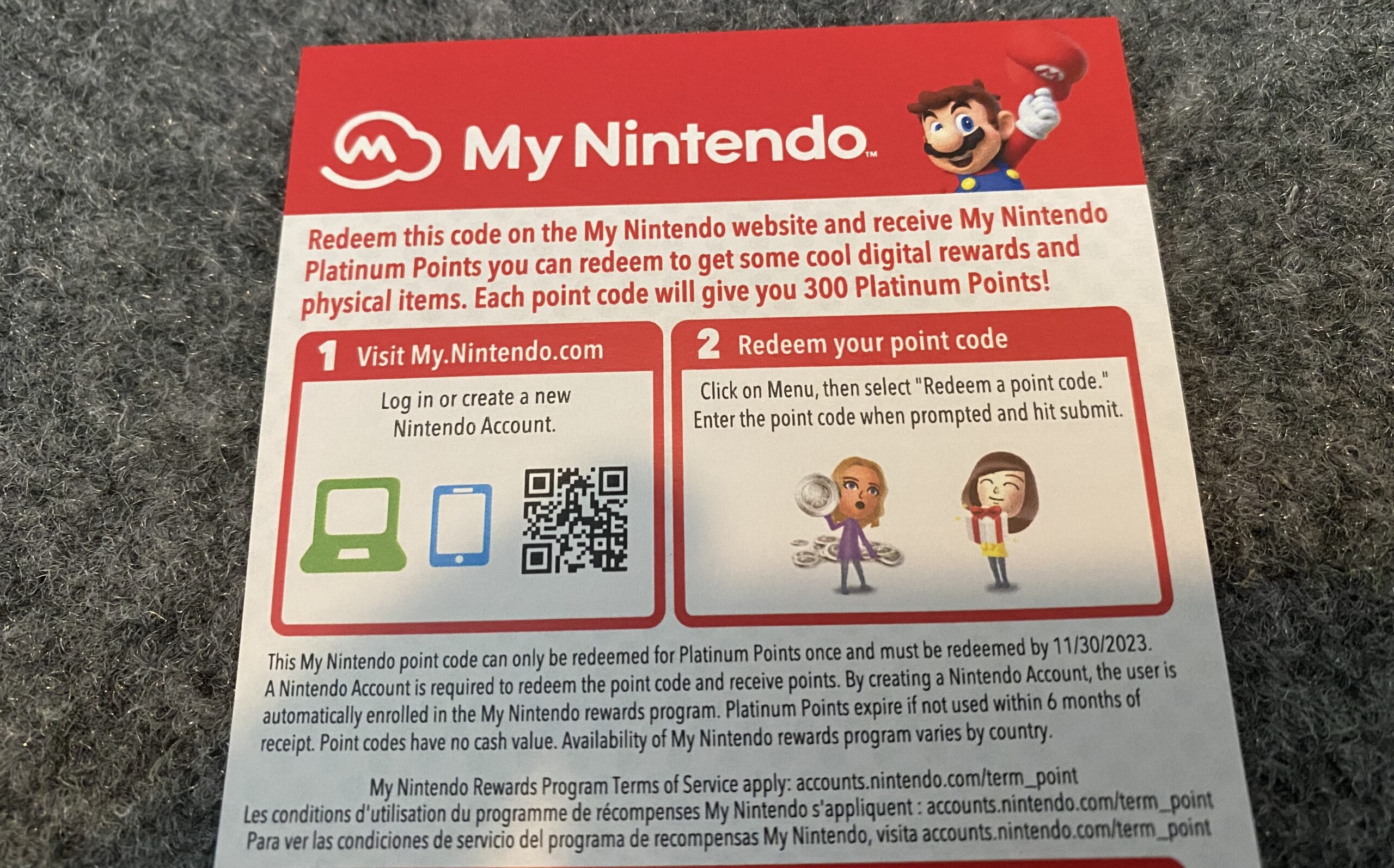 PSA: The Zelda Game & Watch has a My Nintendo code slip