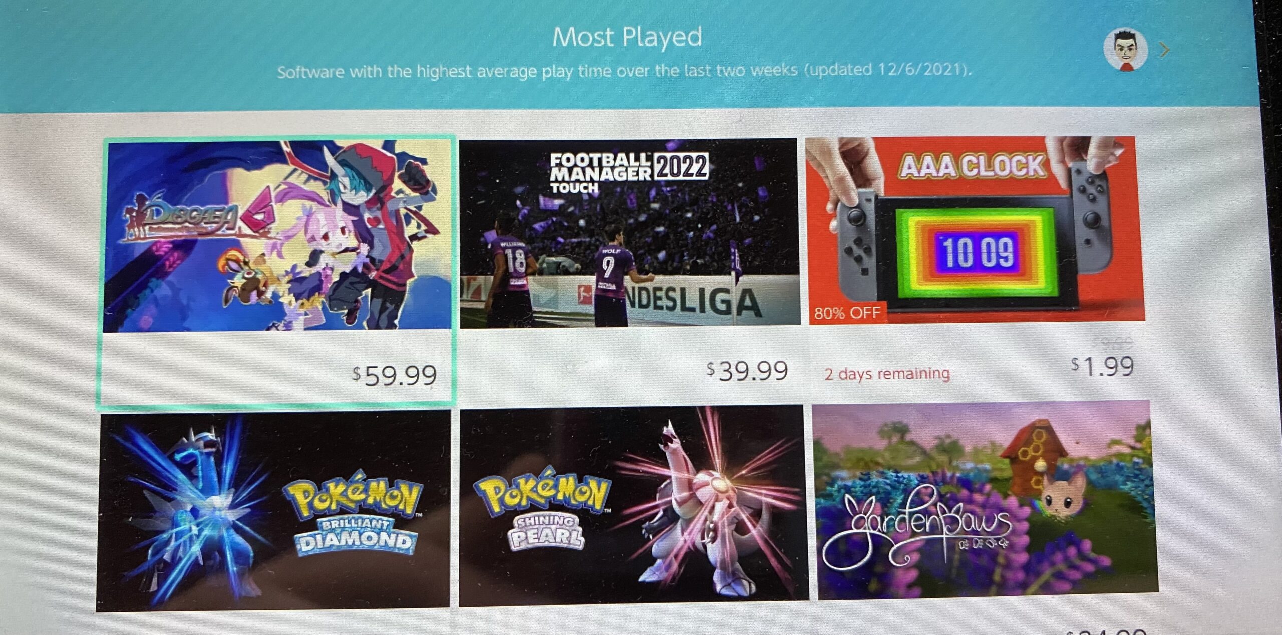 PSA: The Switch eShop now has a useful 'most played' section for each region