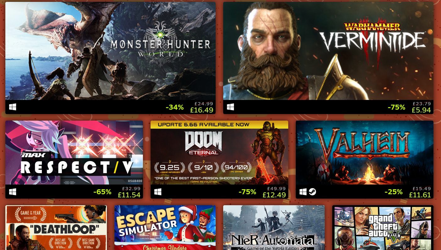 The Steam Winter Sale is live for your spending spree needs