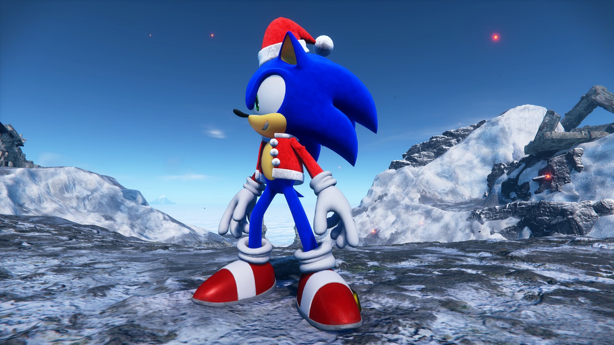 You can get the free Holiday Cheer Suit DLC in Sonic Frontiers today
