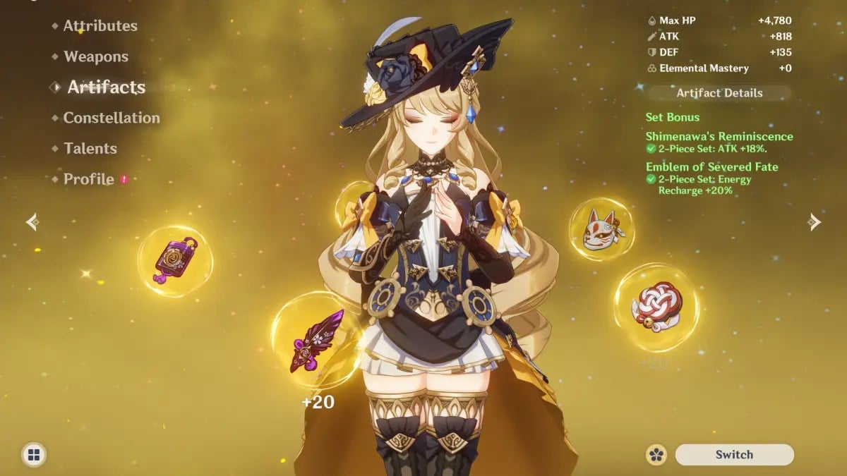 Genshin Impact artifact tier list