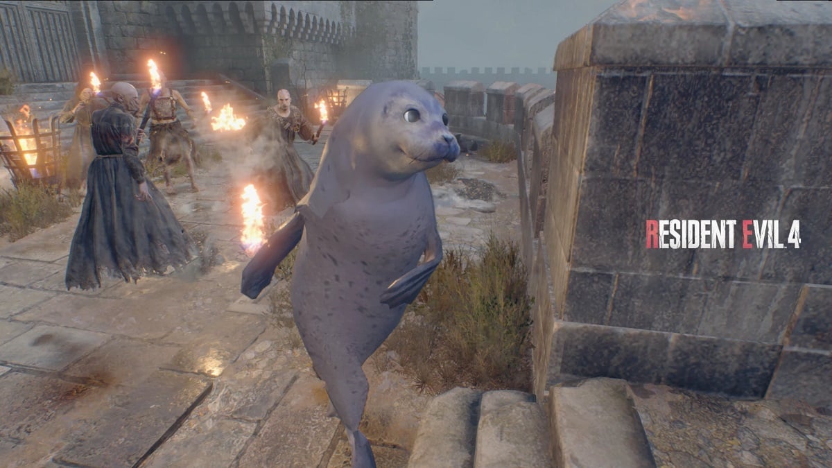 Um…this Resident Evil 4 mod has a harbor seal instead of Ada Wong