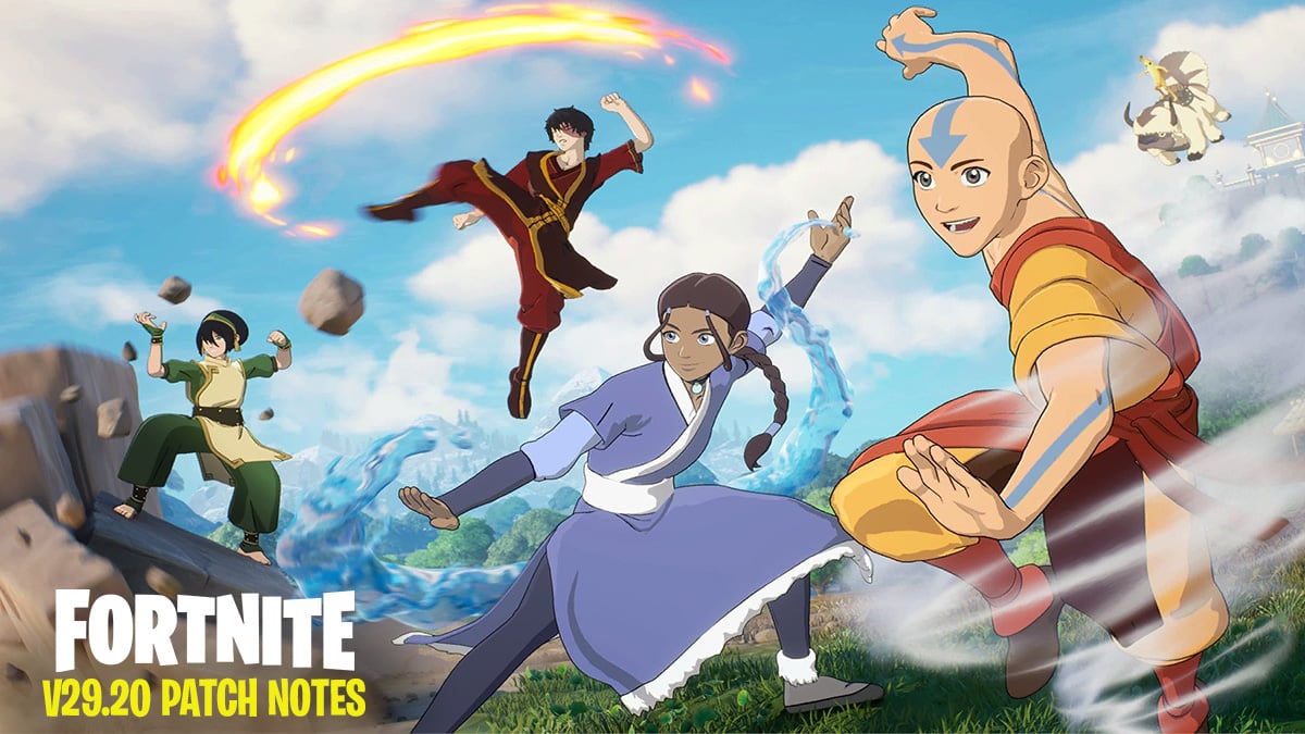 Fortnite v29.20 patch notes: Avatar: The Last Airbender Mythics, skins, and more