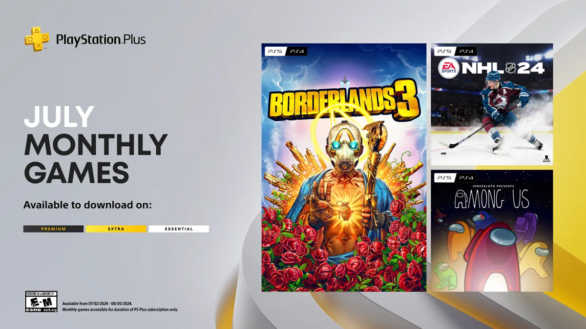 PlayStation Plus monthly games for July adds Borderlands 3, NHL 24, and Among Us