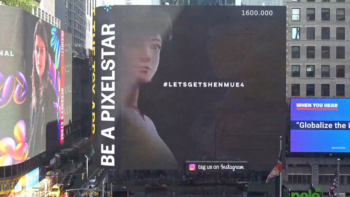 Demands for Shenmue 4 escalate as fans vie for Sega's attention with a Times Square advertisement