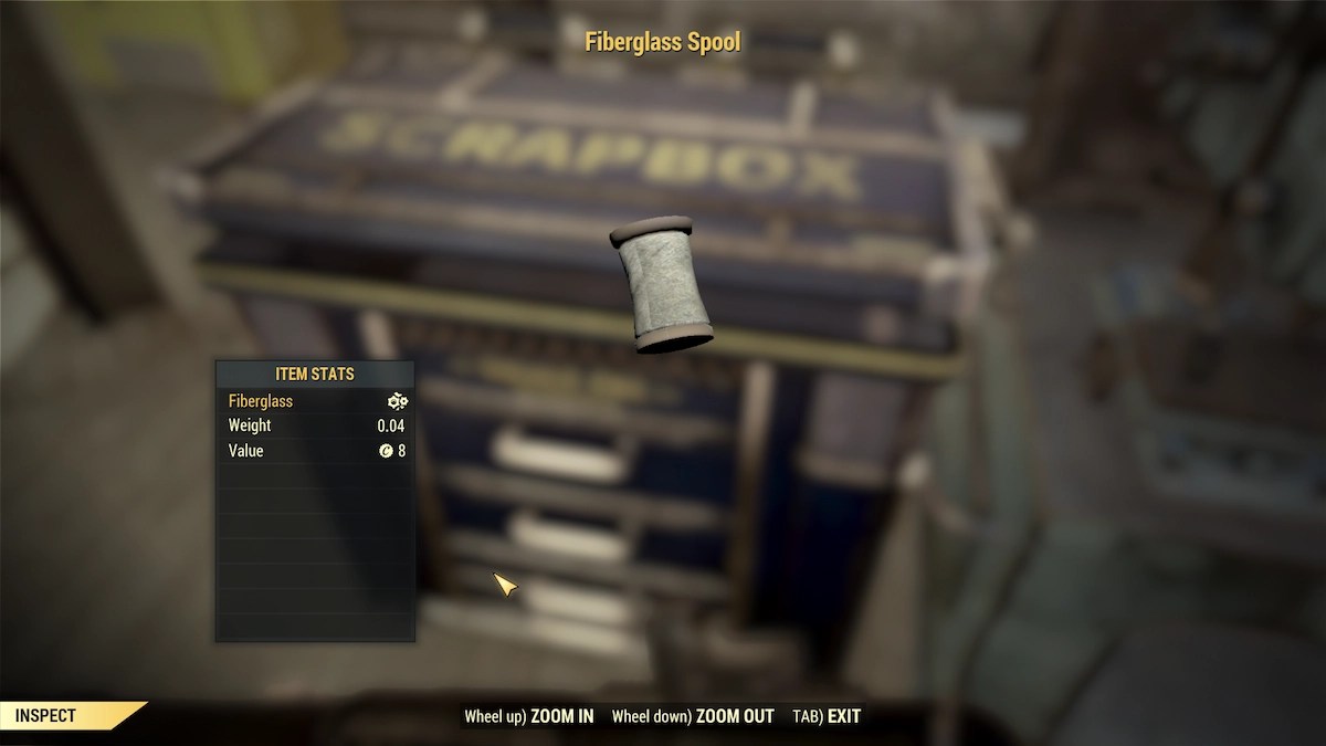 Where to find items that scrap into fiberglass in Fallout 76