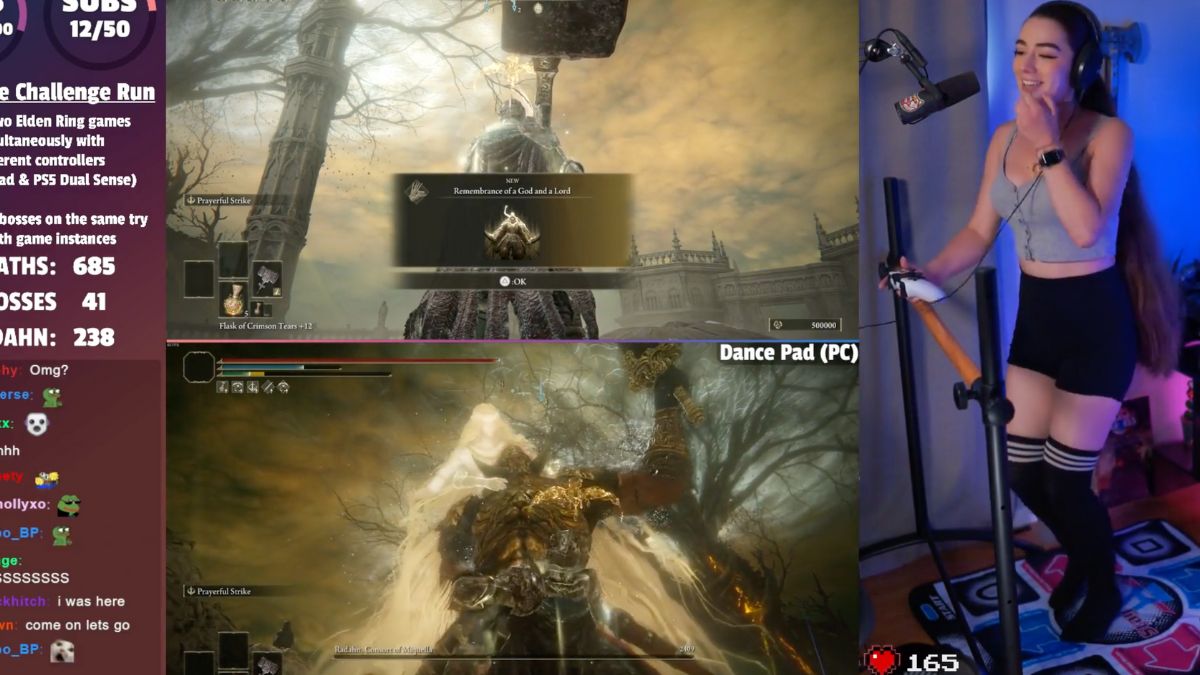 Miss Mikkaa beats Shadow of the Erdtree's final boss on both controller and dance pad, at the same time