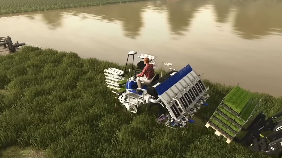 Giants Software shows off detailed rice farming action in Farming Simulator 25 preview