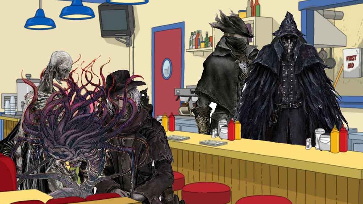 Every character from Bob's Burgers and their Bloodborne counterpart