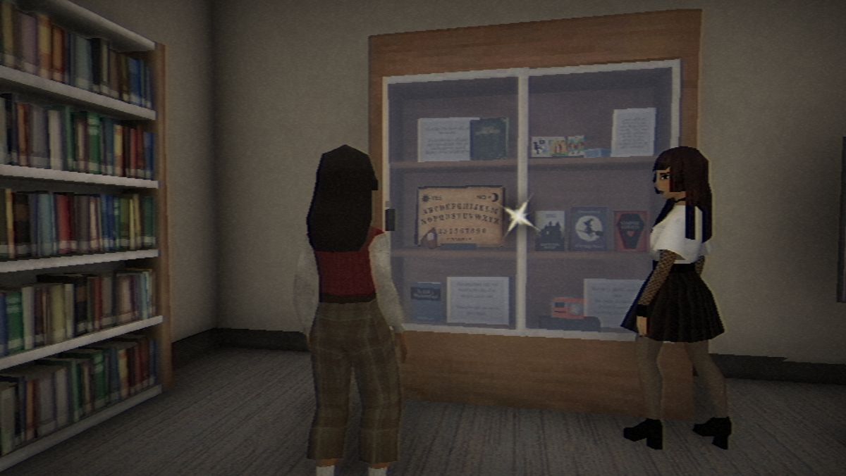 How to open the library display cabinet in Fear the Spotlight