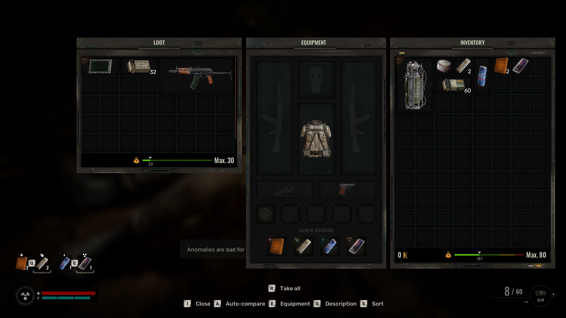 How to increase inventory carry weight capacity in Stalker 2