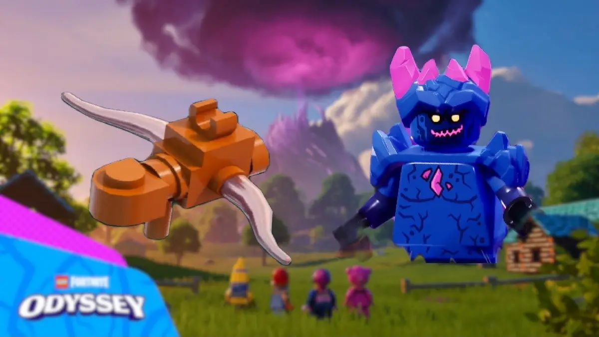 How to craft a rare crossbow and defeat 3 Storm Acolytes in LEGO Fortnite
