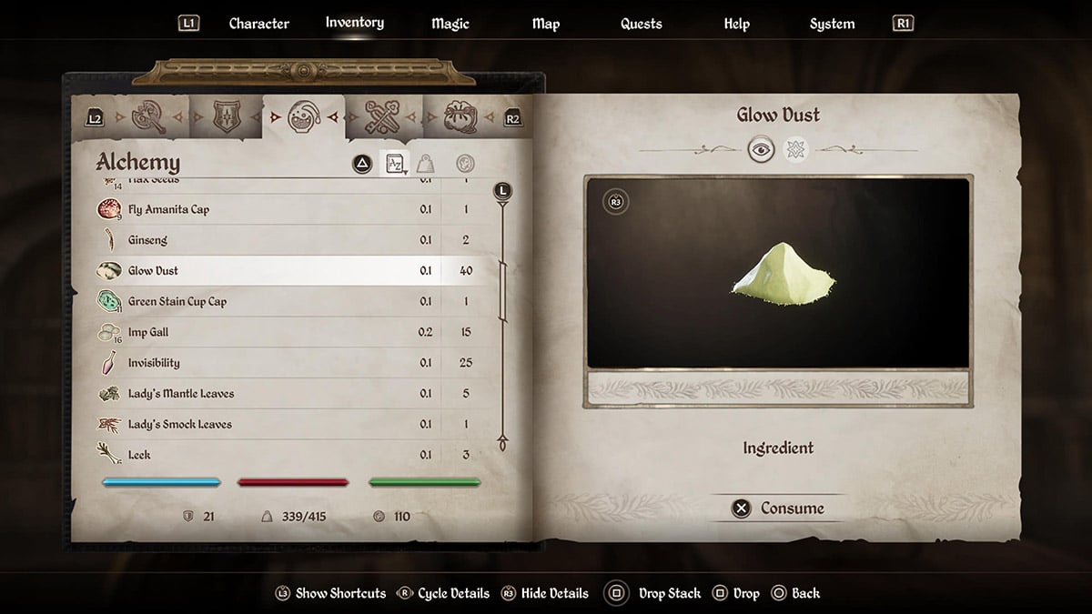 Where to find Glow Dust in Oblivion Remastered