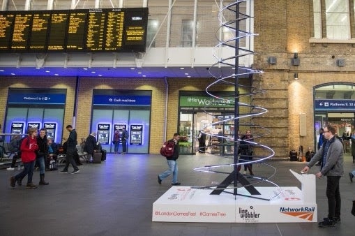 King's Cross train station has a giant playable Christmas tree