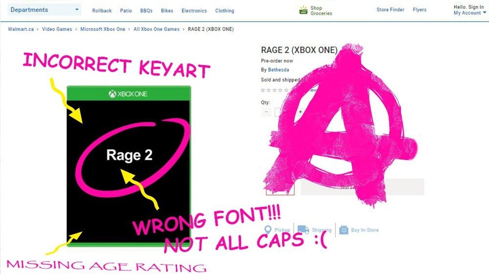Despite all their Rage, Bethesda tweet puts Walmart in a cage