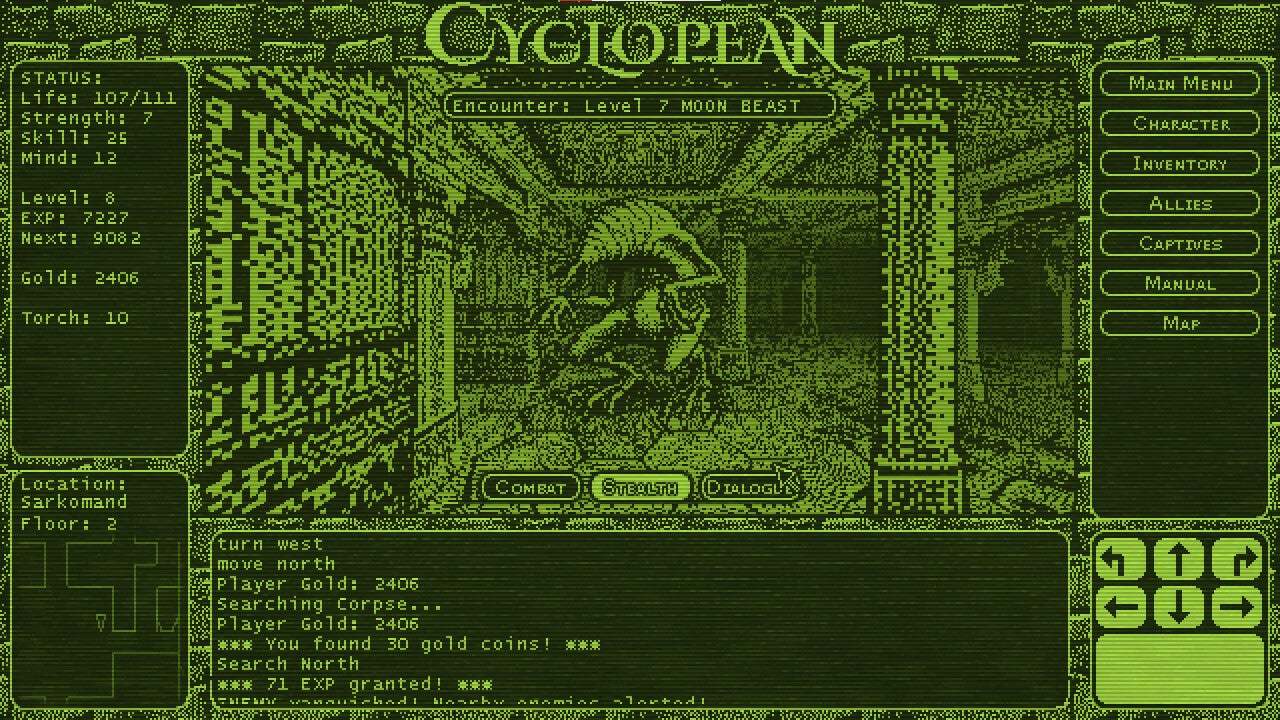 New RPG Cyclopean: The Great Abyss is a Lovecraftian Ultima homage, and I can't get torches to work