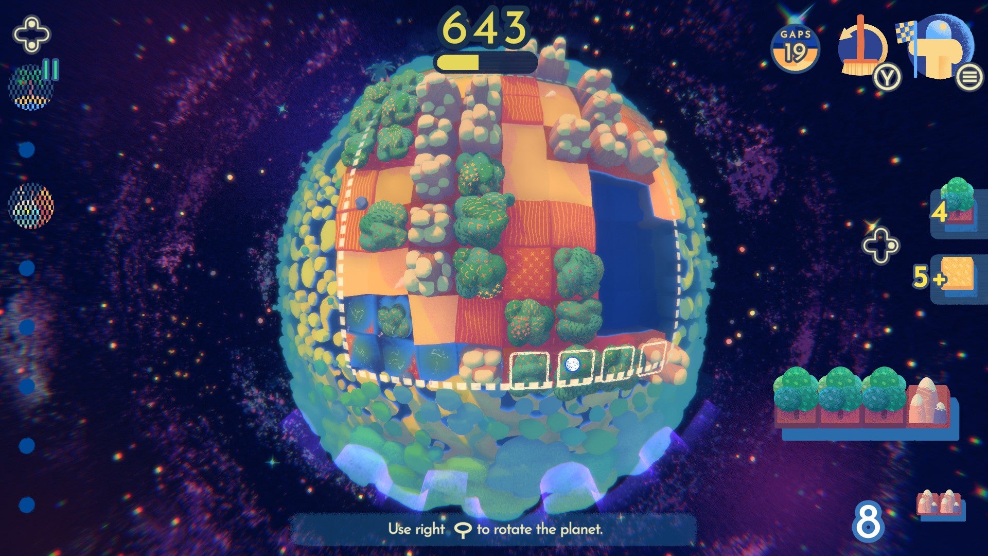 Planetiles offers a satellite's view of Dorfromantik