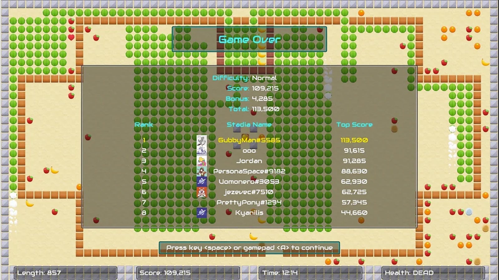 Two days from death, Stadia fans battle to become Worm Game's number one