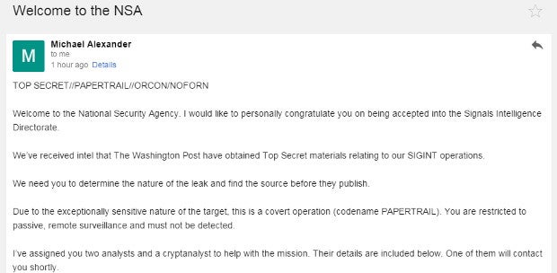 Top Secret is a game played via email