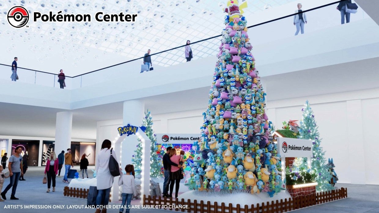 The Pokémon Company sets up 16ft Christmas tree made of plushies