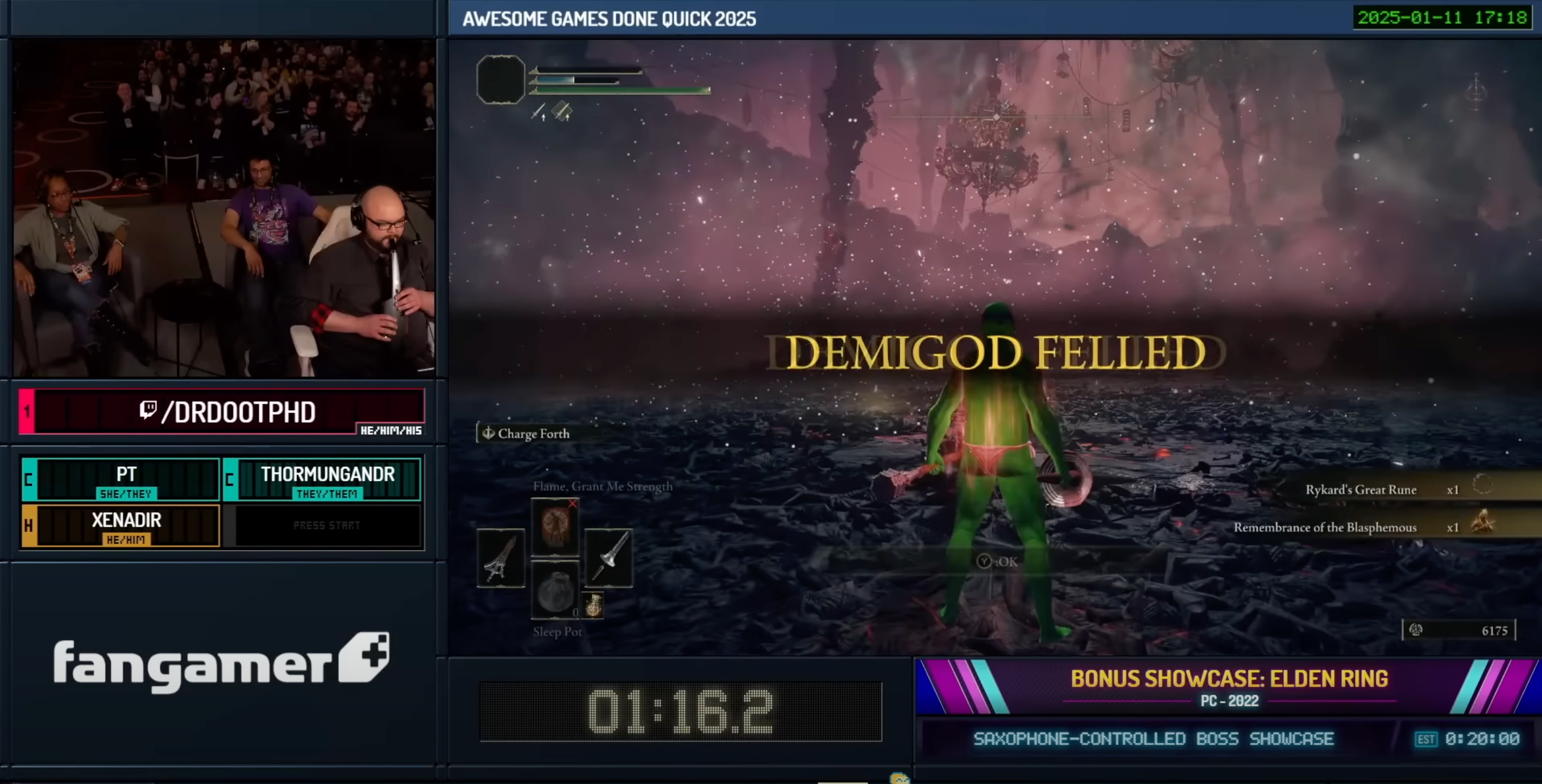This year's AGDQ included someone speedrunning Elden Ring bosses with a saxophone