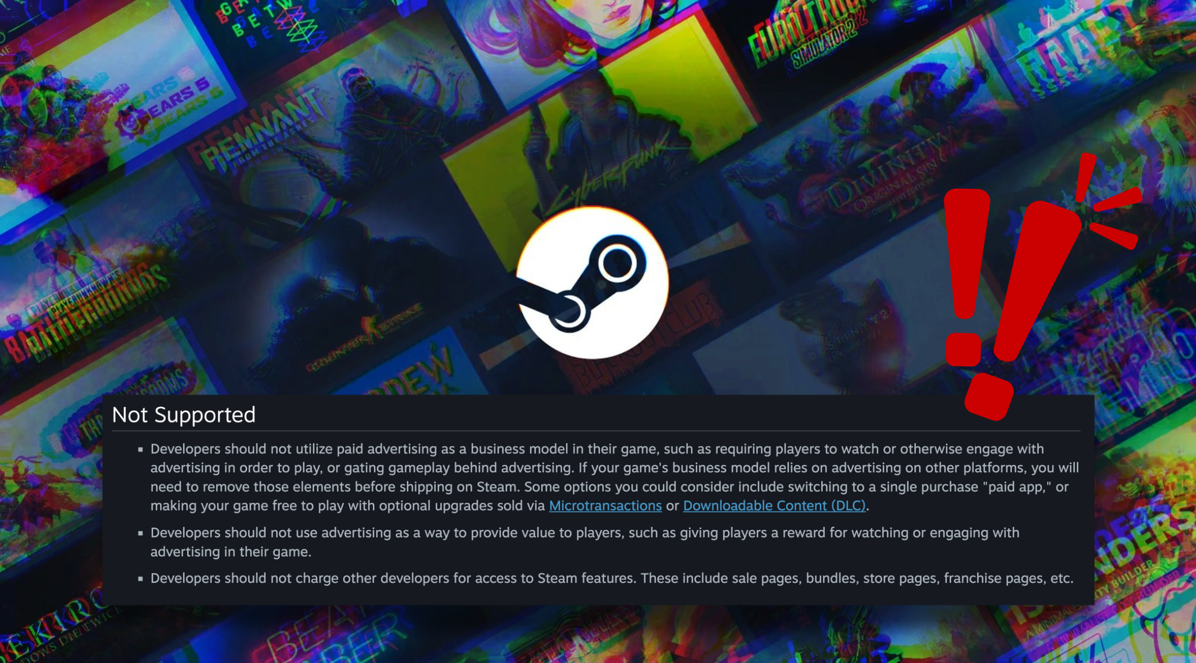 Steam games that force players to watch advertisements are banned, Valve emphasises
