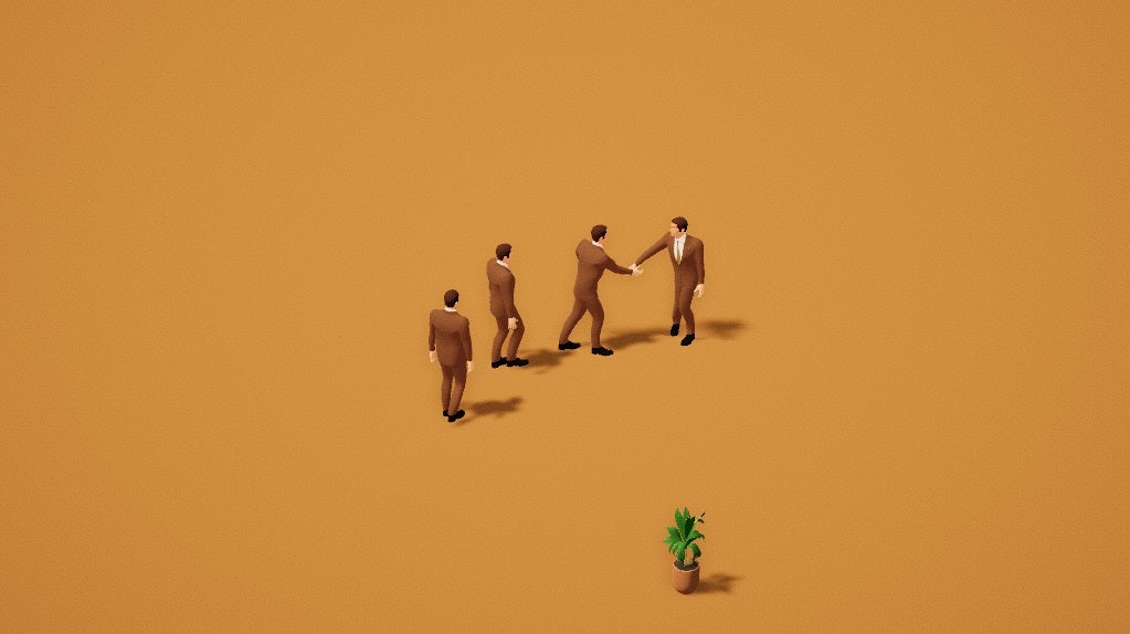 This silly, surreal game about shaking hands is excellent