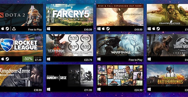 Biggest games on Steam 2018