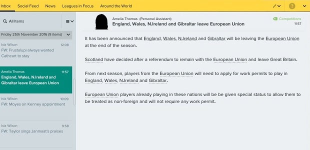 Football Manager 17 Includes A Brexit Simulator
