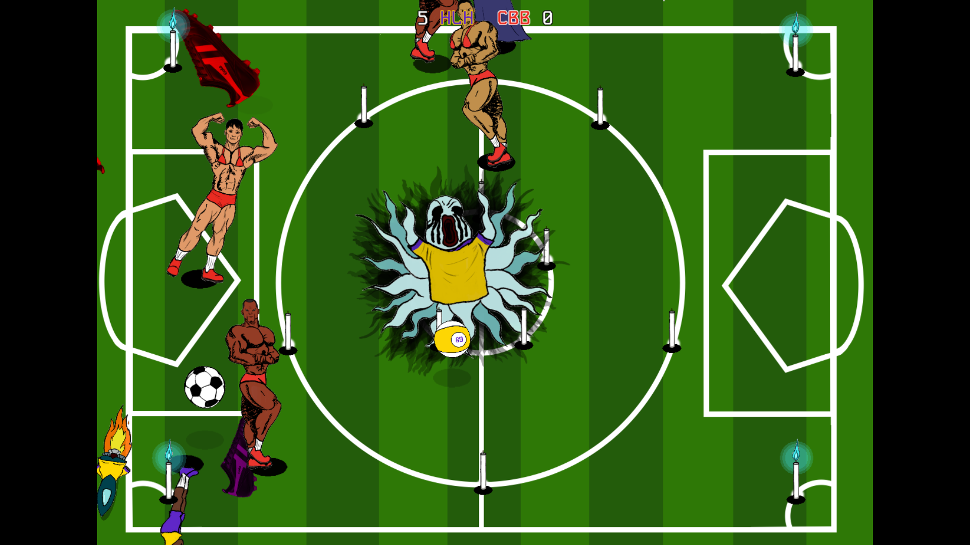 Cereballers is a free 2D football parody with a spark of real genius