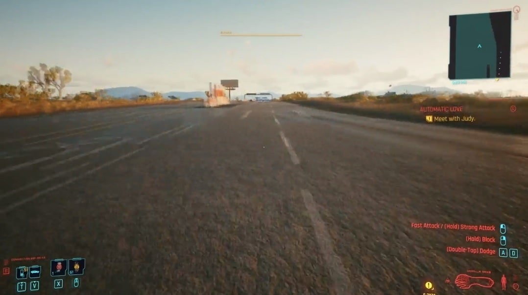 Cyberpunk 2077 players are using a dodge glitch to run so fast the cars won't load