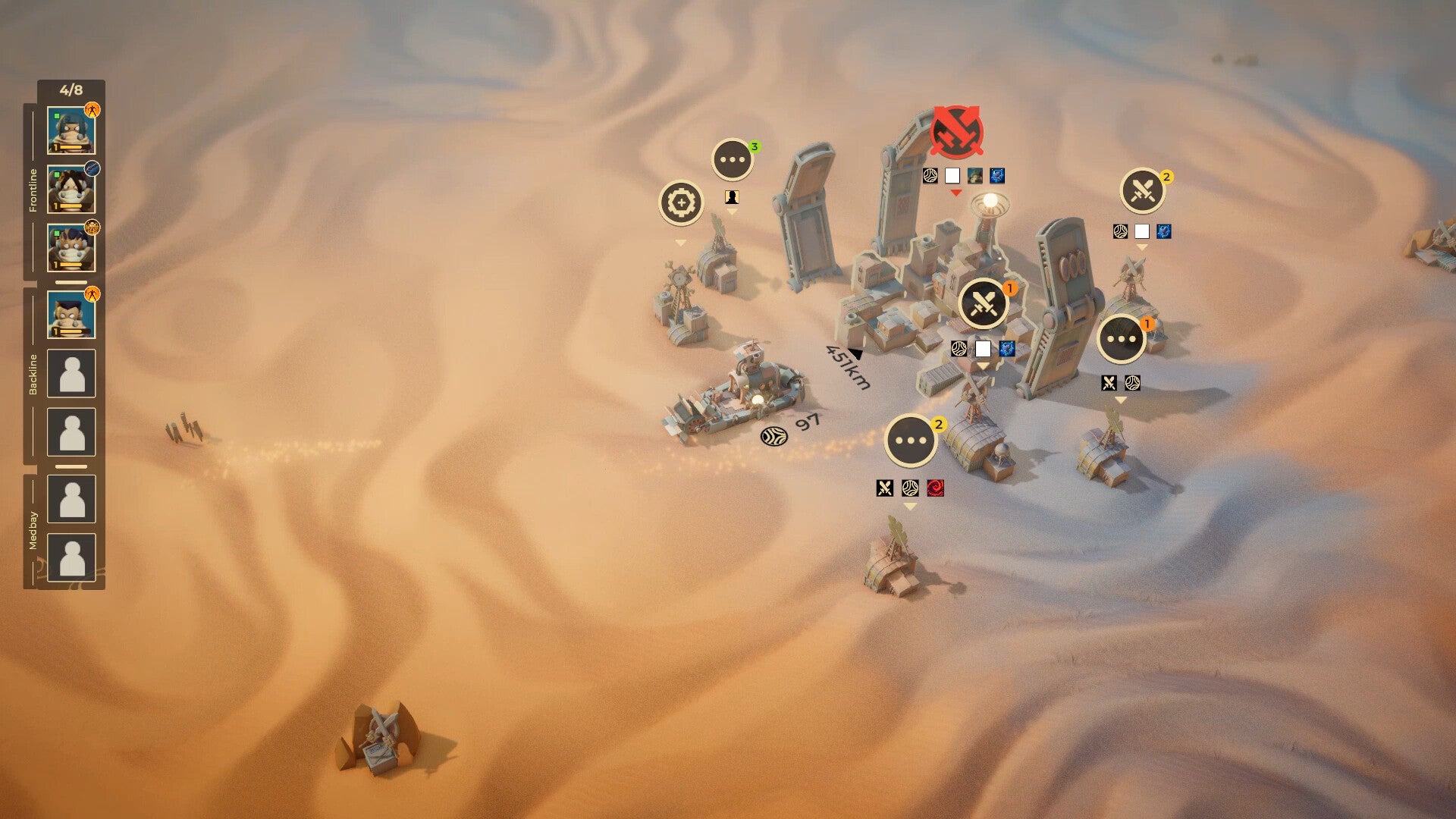 Dunebound Tactics brings terrain manipulation to a strategy RPG where you can sacrifice companions to power your ship