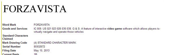Forza Vista trademark appears ahead of Xbox 720 reveal