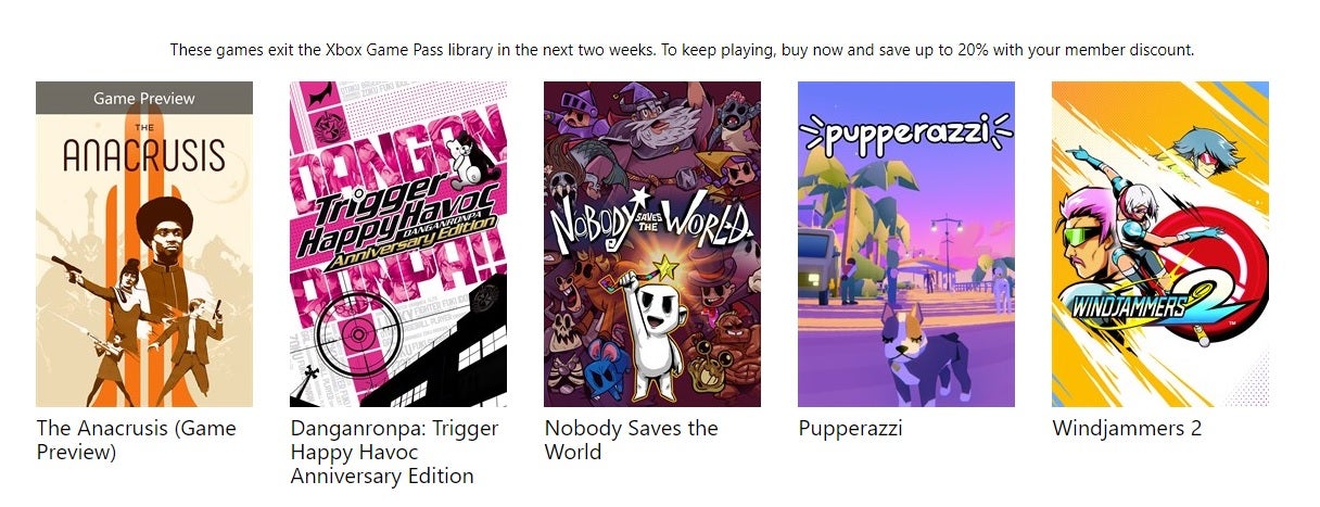 Microsoft confirms Xbox Game Pass loses five games, including Danganronpa, in January
