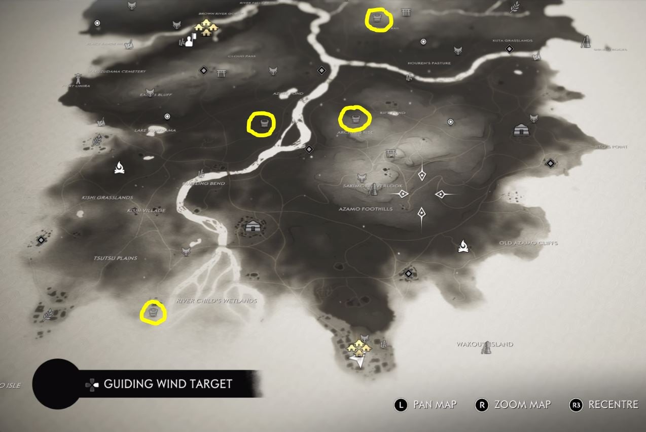 Ghost of Tsushima Hot Springs locations - where to find every health upgrade